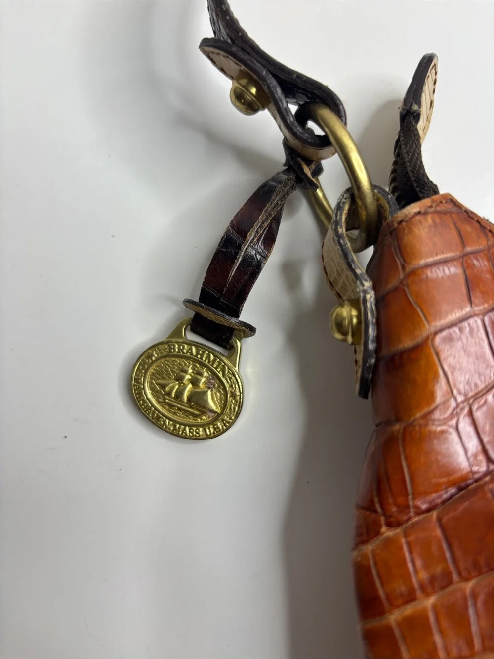Brahmin croc embossed